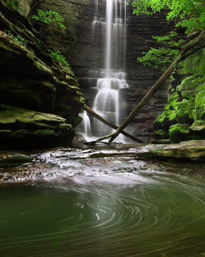 A waterfall with a waterhole below, Matthiessen State Park, Oglesby