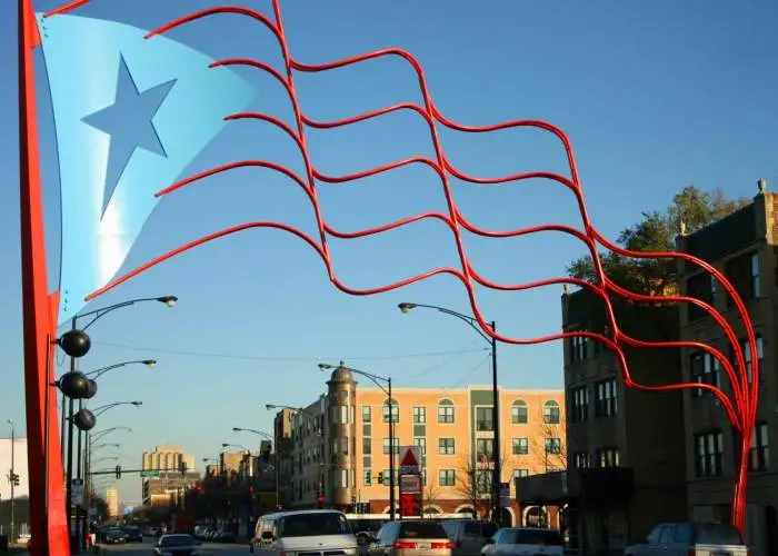 The Puerto Rican Flag Sculpture in Humboldt Park