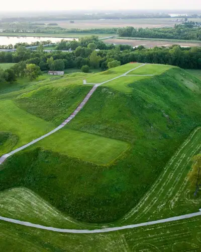 The historic cahokia mounds near collinsville