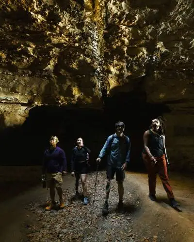 A group inside a cave