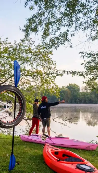 Gear next to a river