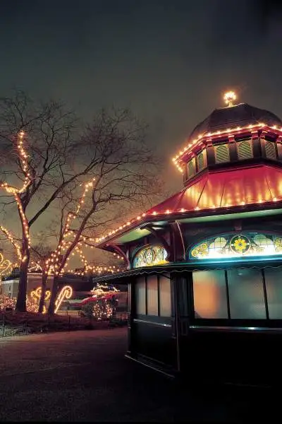 Lights on a building at night